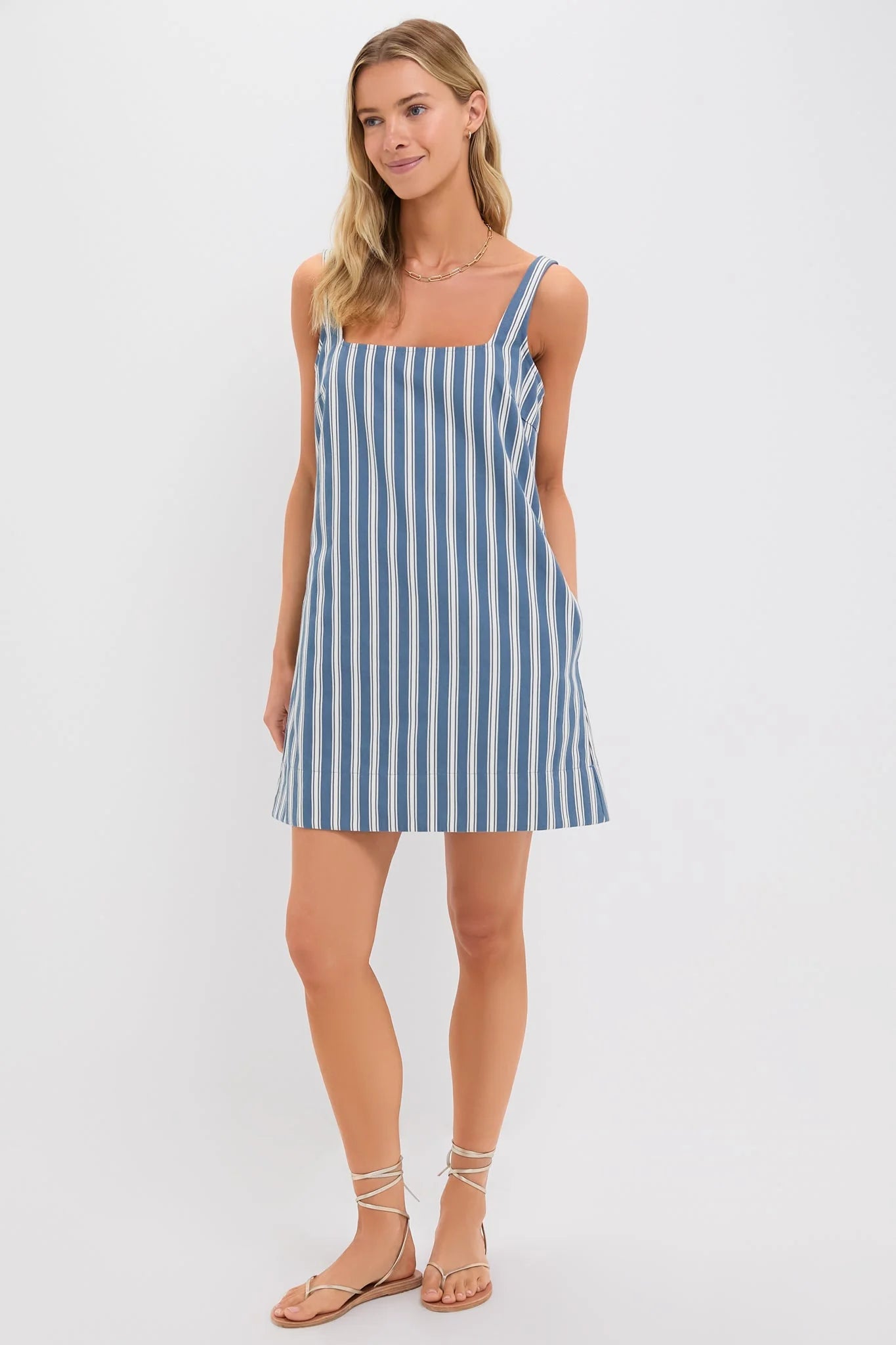 Lake Blue Stripe Cassie Dress