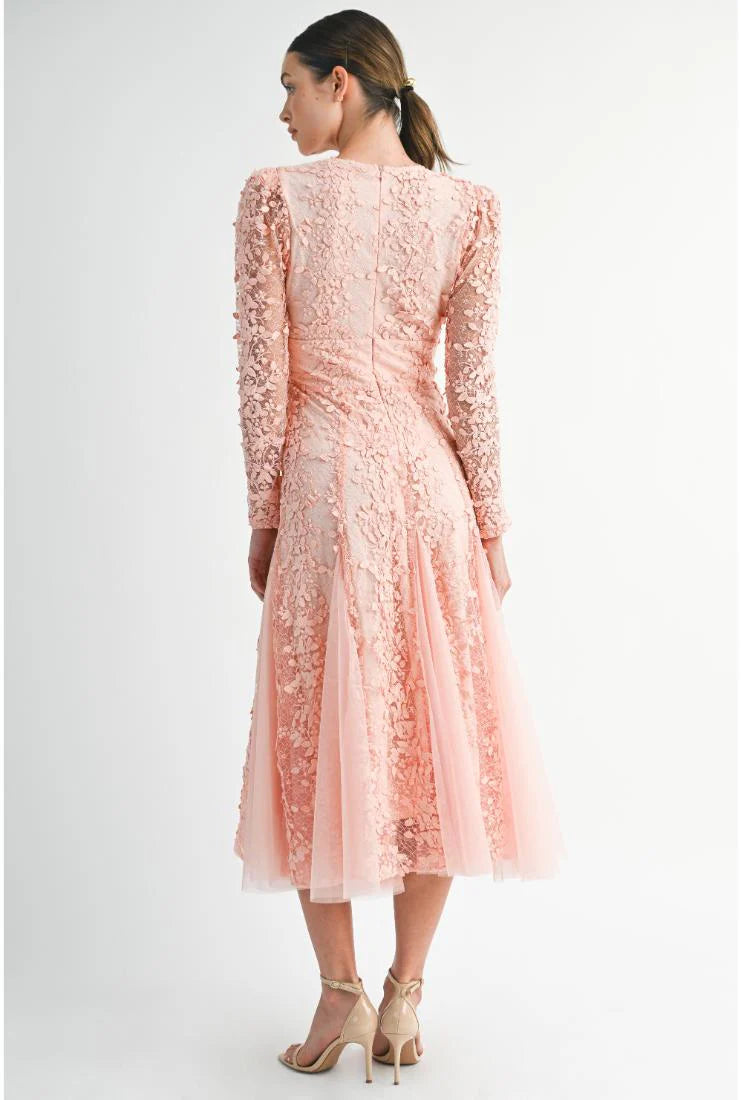 Cara Floral Embroidered A-Line Dress