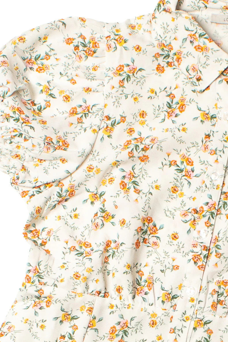 White Floral Shirt Dress