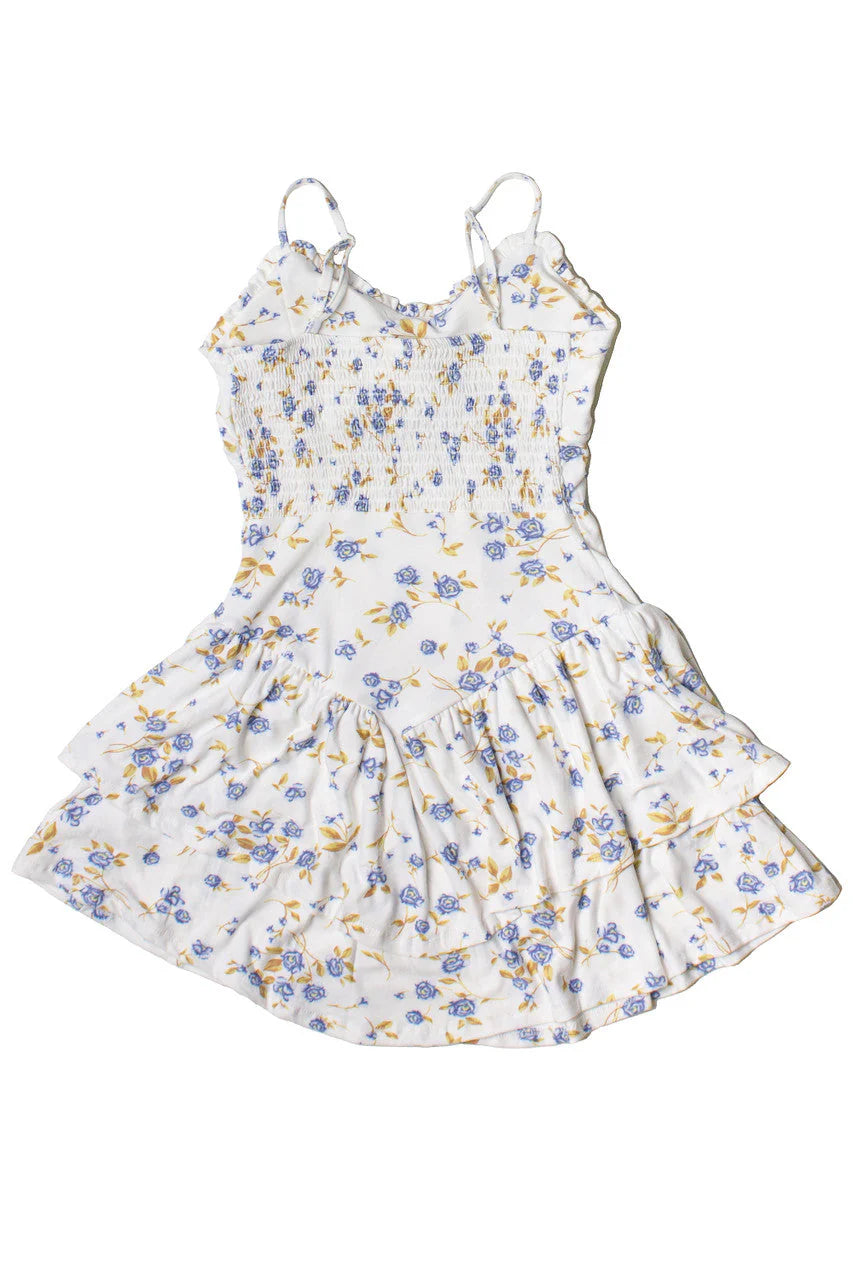 Drop Waist Patterned Mini Dress
