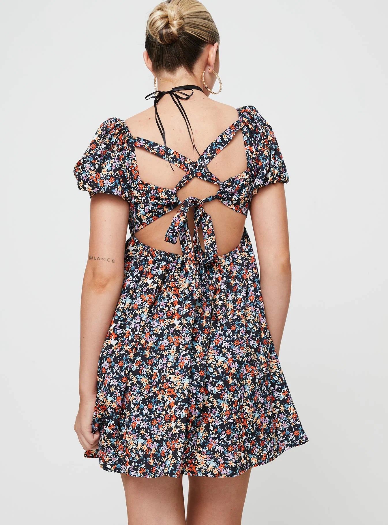 Let's Dance Mini Dress Black Floral