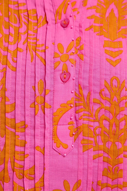 Pink Palm Woodruff Embroidered Dress