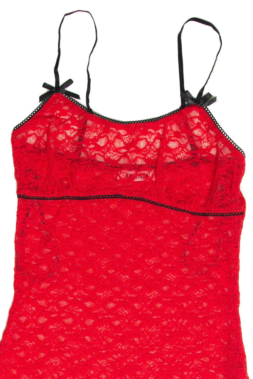 Lace and Bow Mini Dress