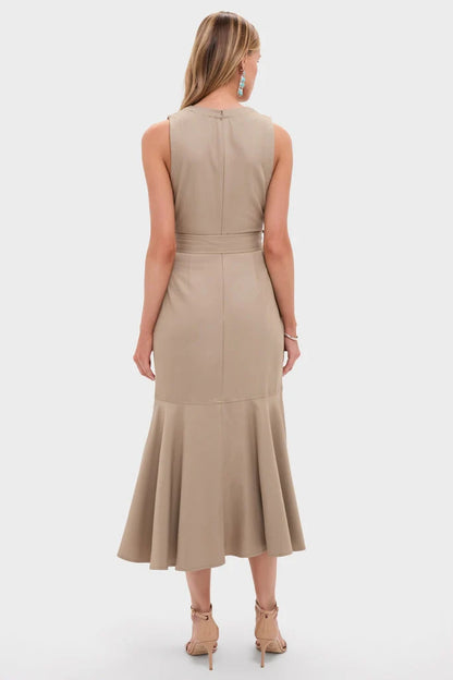 Khaki Autumn Midi Dress