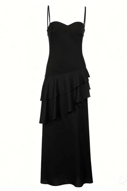 Light Blue Chiffon Tiered Maxi Dress