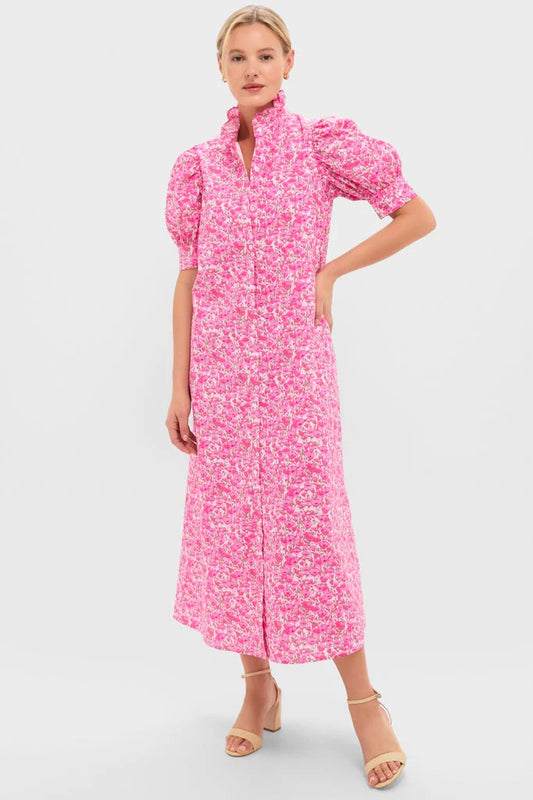 Pink Poppies Floral Louisa Maxi Dress