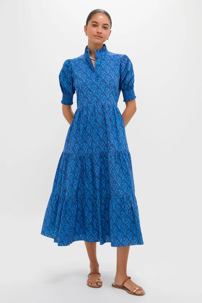 Navy & Cerulean Floral Bennett Maxi Dress