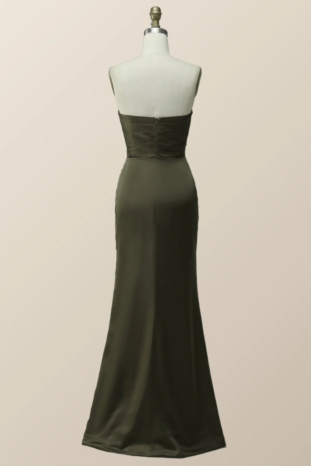 Strapless Olivia Green Mermaid Long Bridesmaid Dress