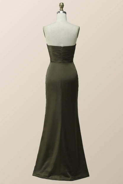 Strapless Olivia Green Mermaid Long Bridesmaid Dress