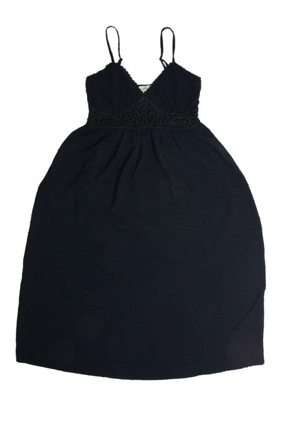 Black Crochet Waist Maxi Dress