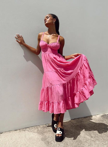 Joella Midi Dress Pink