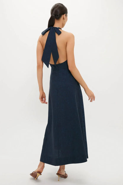 Indigo Mariner's Knot Halter Marlena Dress