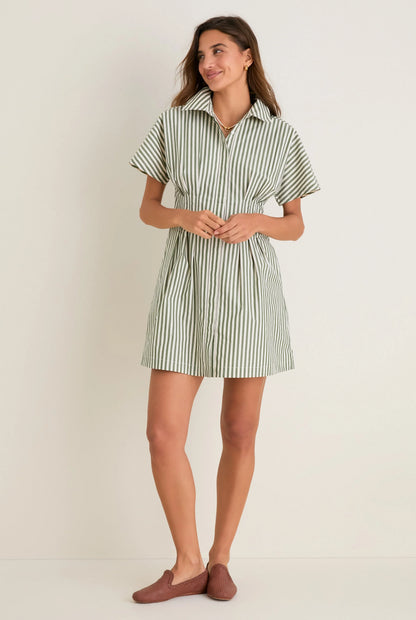 Jardin Stripe Cotton Poplin Mini Callie Dress