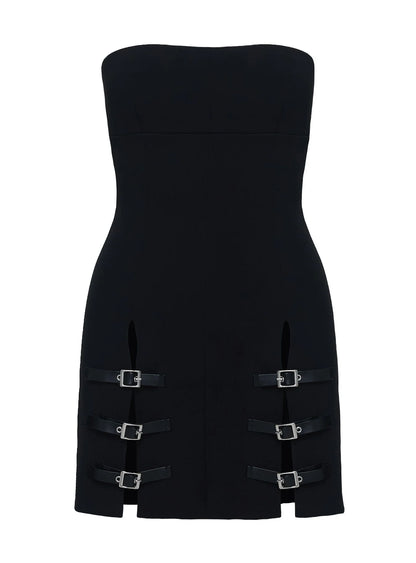 Pleasance Strapless Mini Dress Black