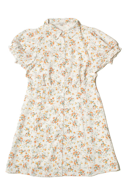 White Floral Shirt Dress