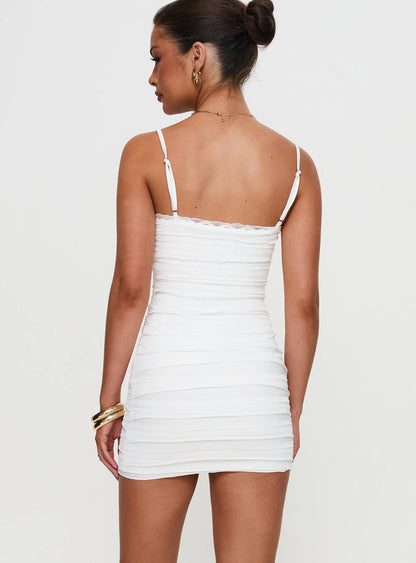 Gradine Mini Dress White
