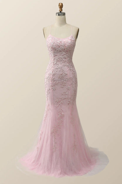 Yellow Mermaid Lace Appliques Long Formal Dress