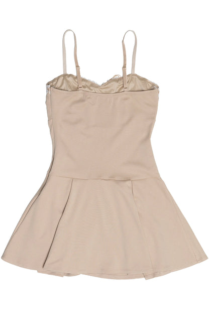 Pleated Drop Waist Romper Dress