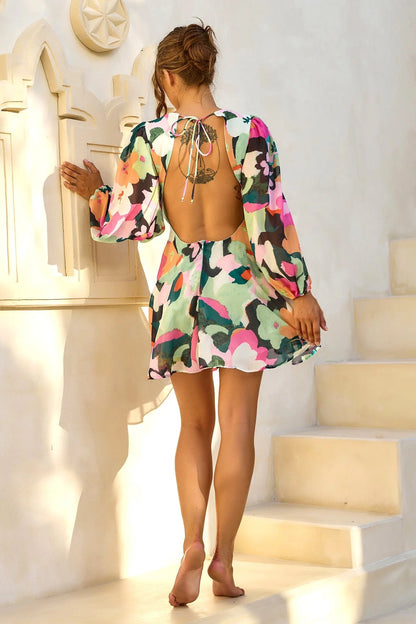 End Game Mini Dress - Green Multi