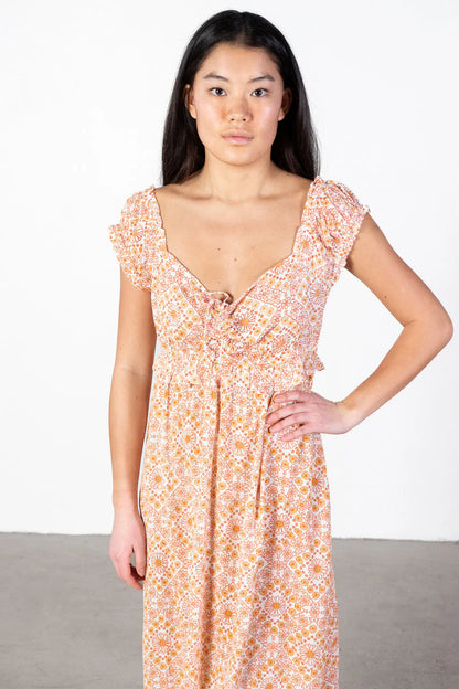 White Sunflower Rayon Maxi Dress