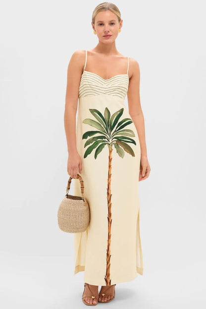 Tropical Print Maxi Dress