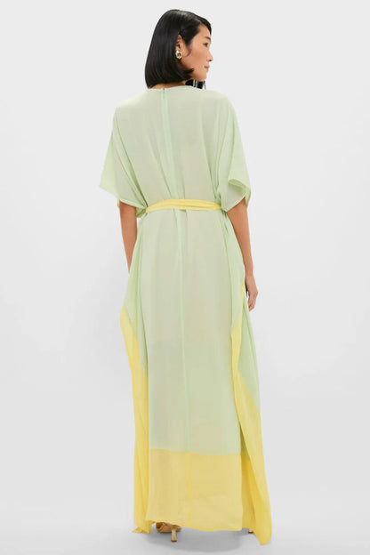 Mint Chiffon Rainier Caftan Gown