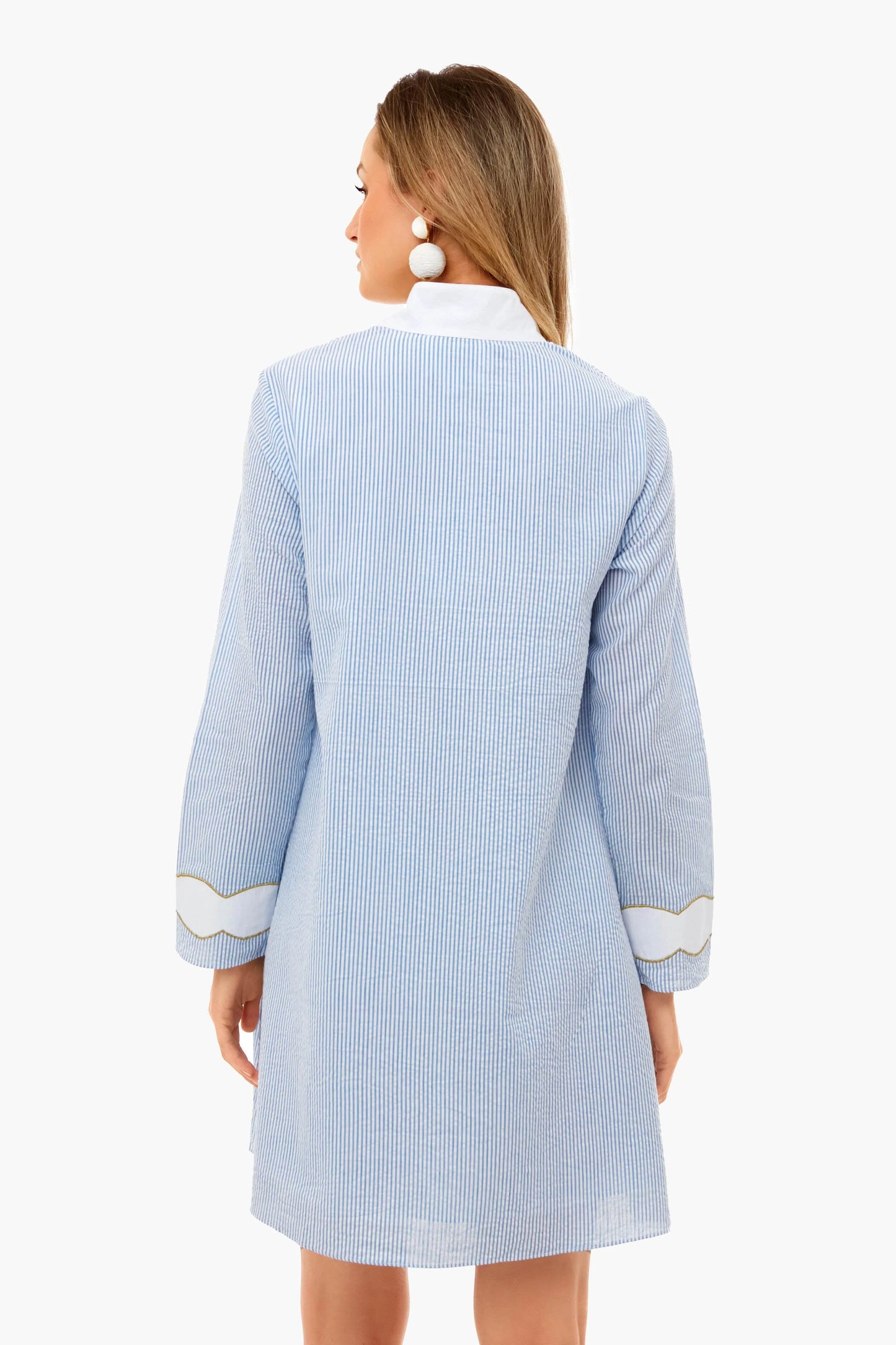 Blue Seersucker Gail Dress