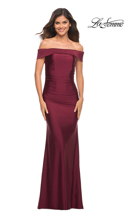 Off-the-Shoulder Tight Long Prom Dress by La Femme