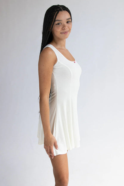 Ribbed Rose Bud Skater Dress
