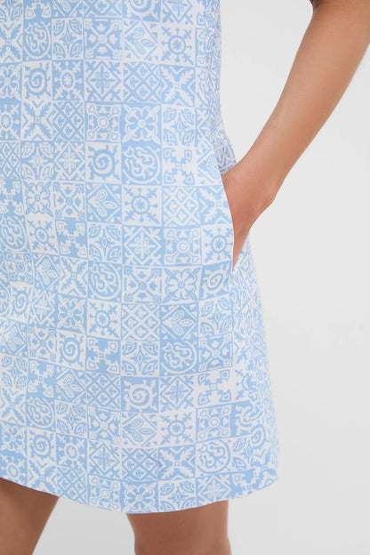 Blue Checkerboard Classic Mini Shift Dress