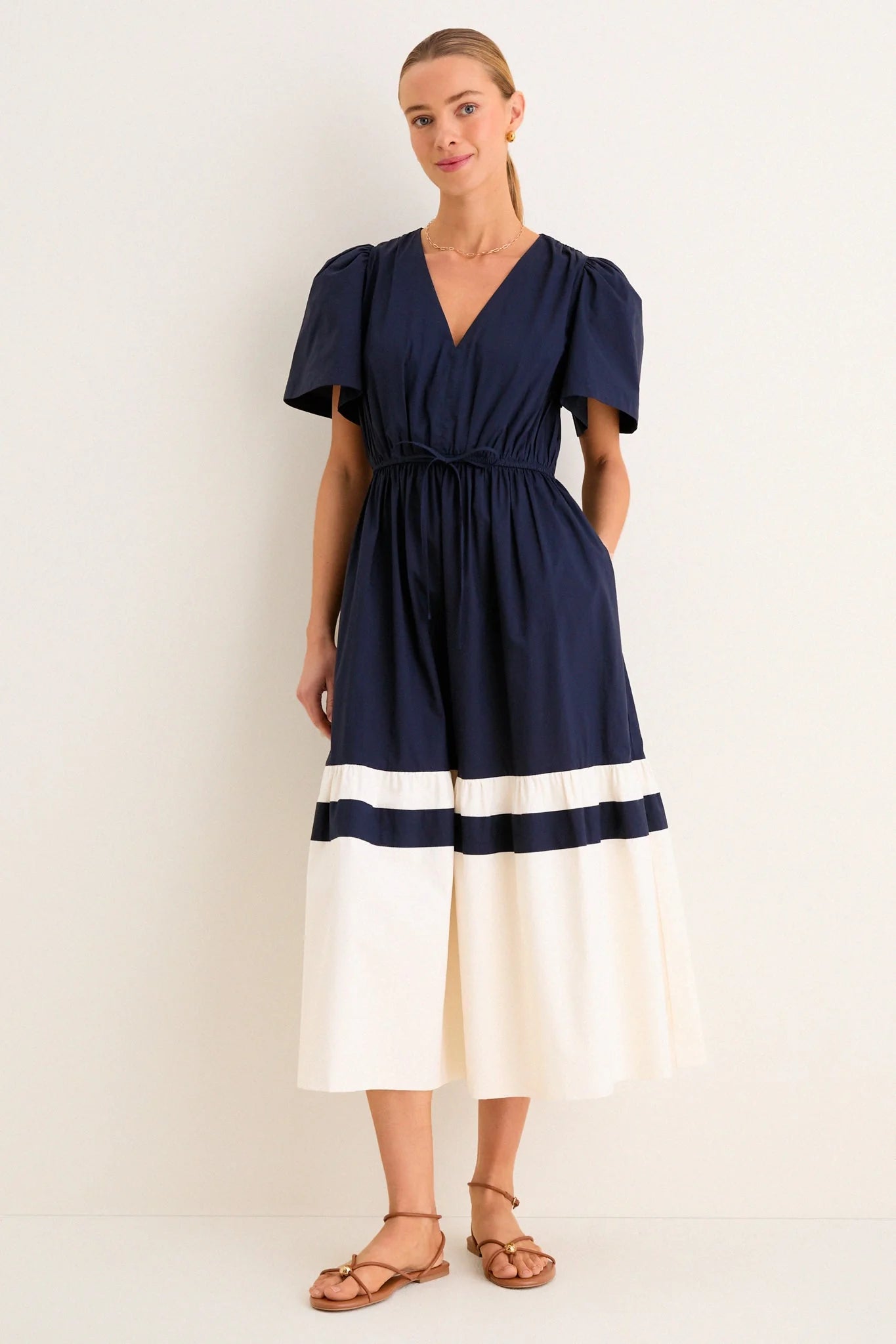 Navy and Cream Mitchell Dress
