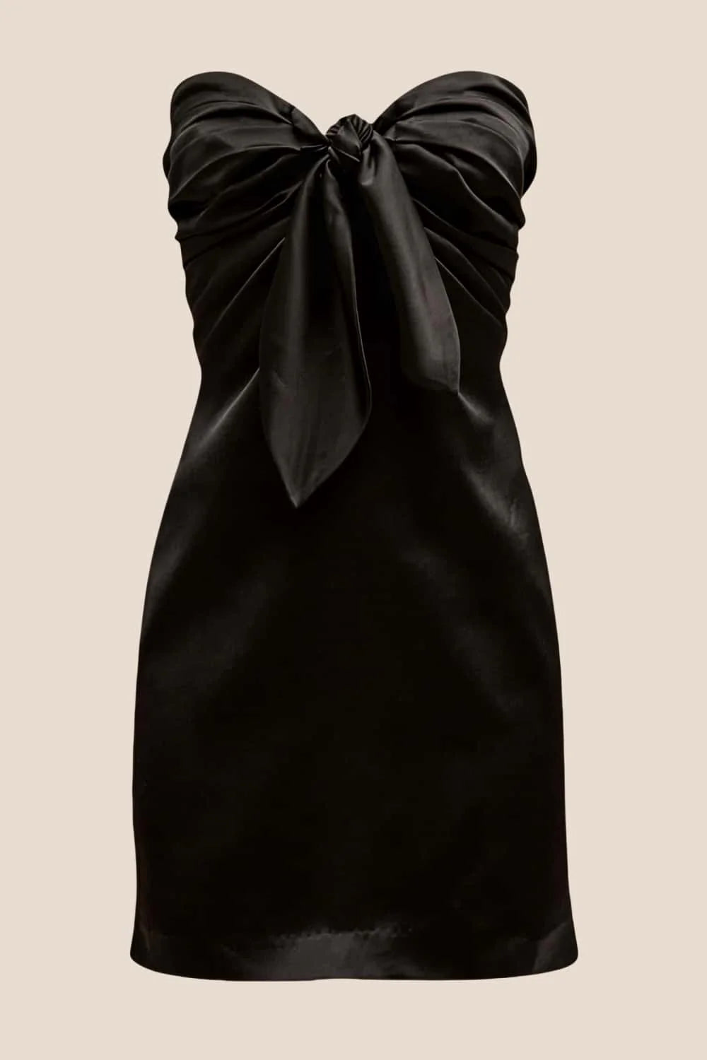 Strapless Red Tie Front Short Dress