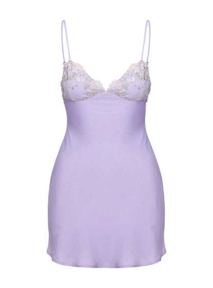 Hintz Satin Mini Dress Lilac