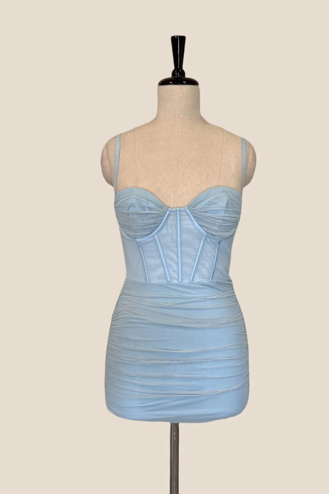 White Corset Ruched Tight Mini Dress