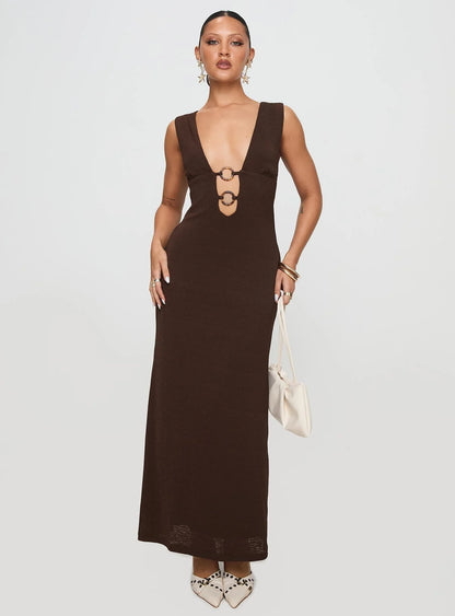Steward Maxi Dress Chocolate Petite