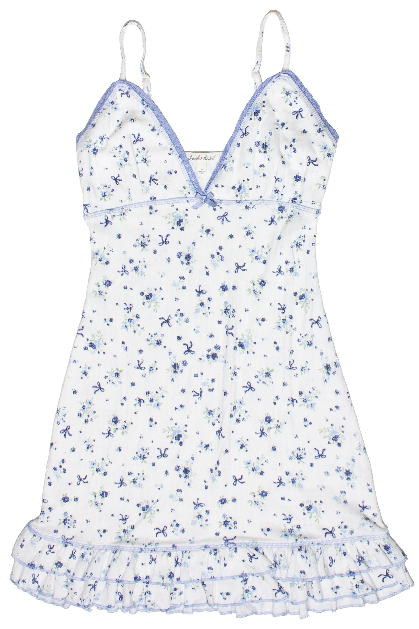 Pointelle Lace Trim Floral Dress