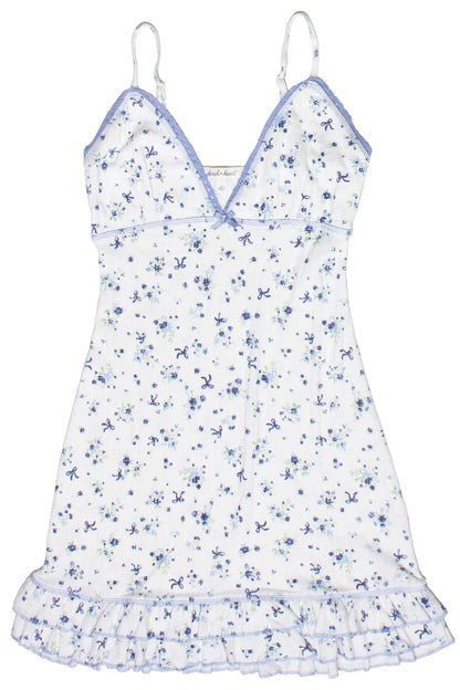 Pointelle Lace Trim Floral Dress