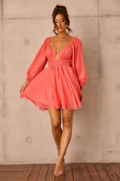 Like Honey Mini Dress - Coral