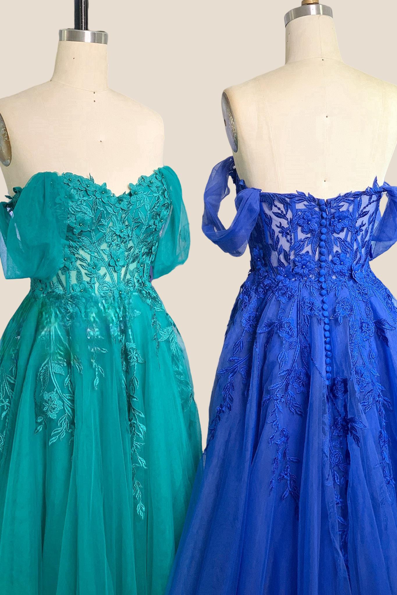 Yellow Floral Embroidery Strapless A-line Formal Dress
