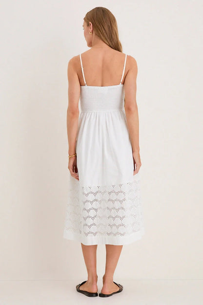 White Smocked Seashell Embroidery Harbor Dress