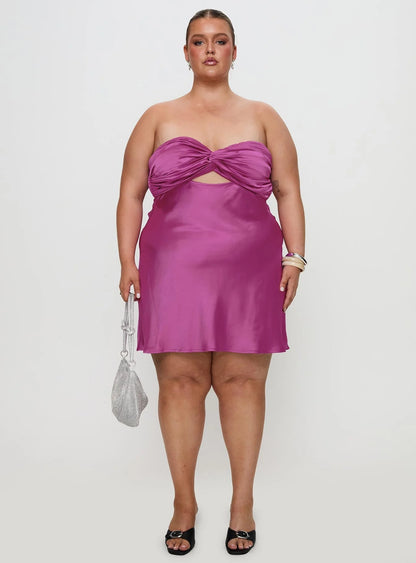 Faviola Mini Dress Purple Curve
