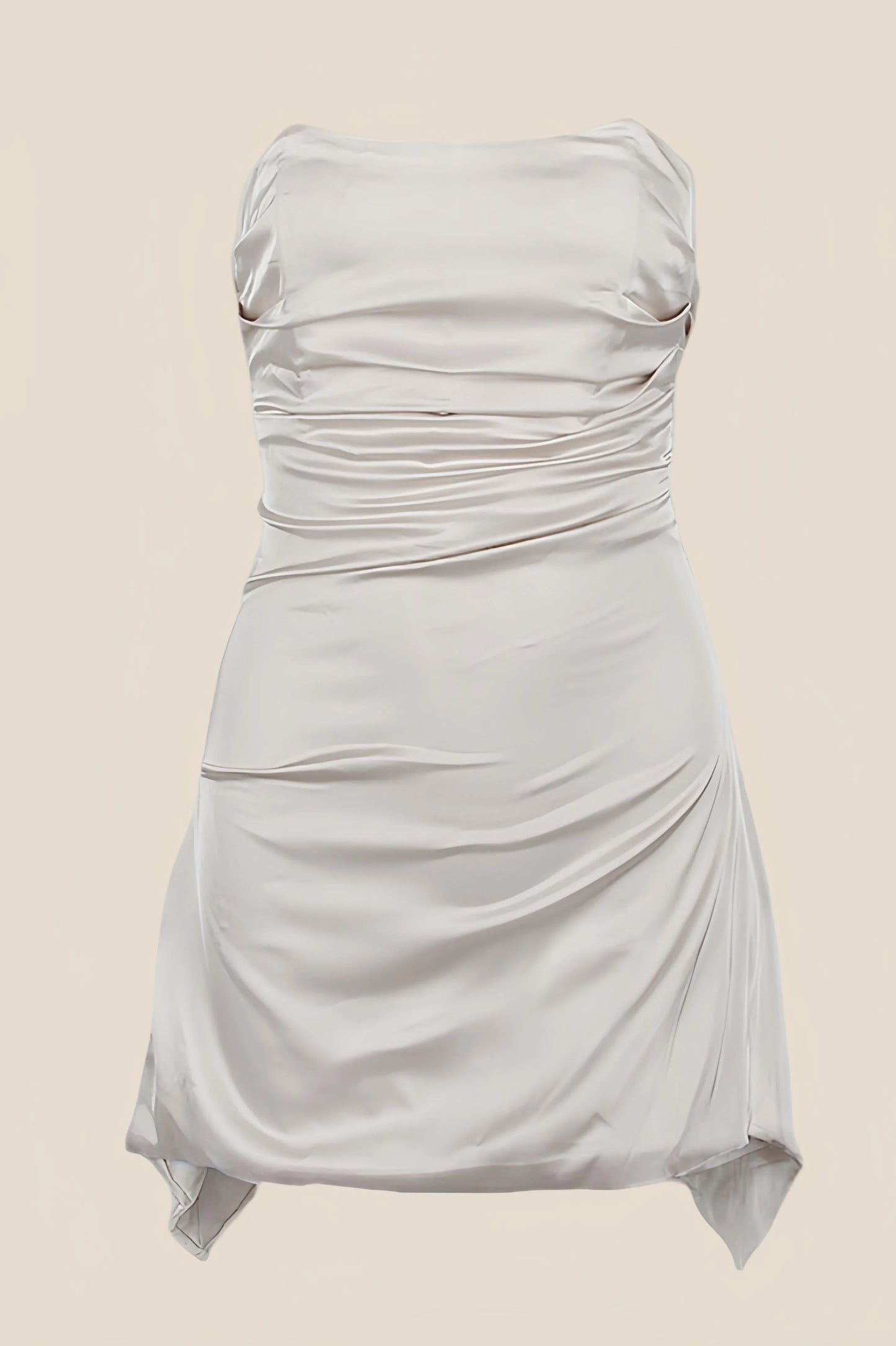 Strapless Pink Ruched Short Homecoming Dress