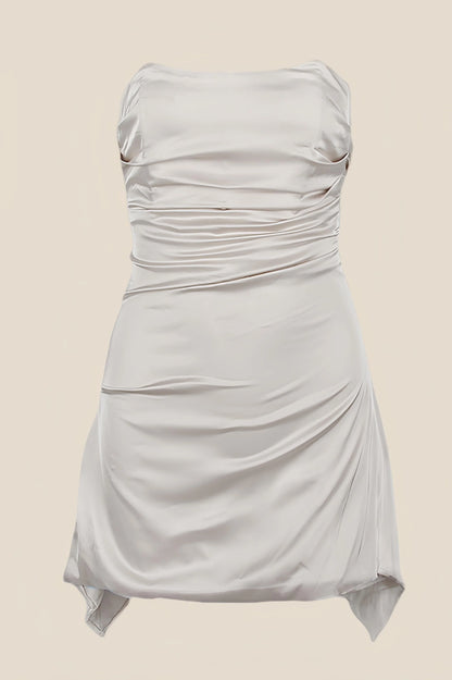 Strapless Pink Ruched Short Homecoming Dress