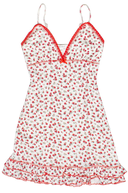 Pointelle Lace Trim Floral Dress