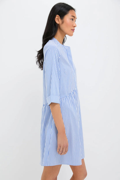 Blue Stripe Royal Shirt Dress