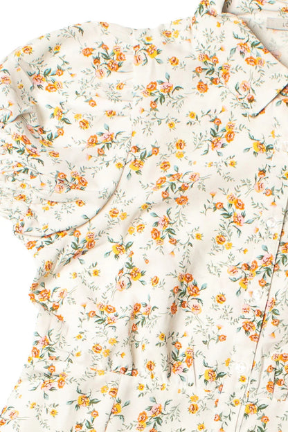 White Floral Shirt Dress