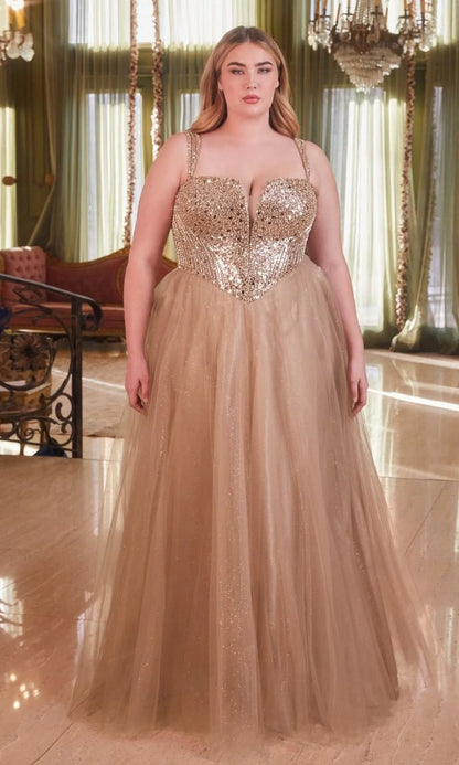 Long Plus-Size Formal Dress Cd0217C by Ladivine