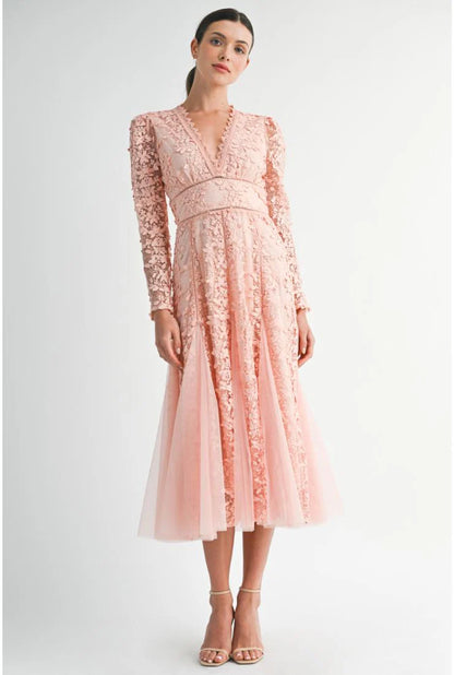 Cara Floral Embroidered A-Line Dress