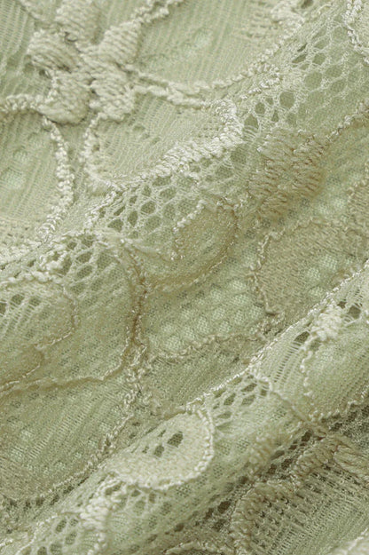 V-neck Green Lace Bodycon Short Dress