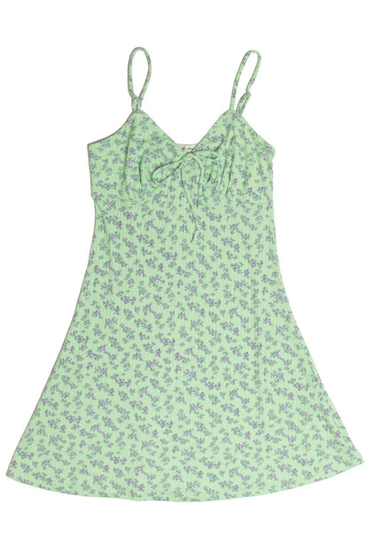 Green Floral Mini Dress